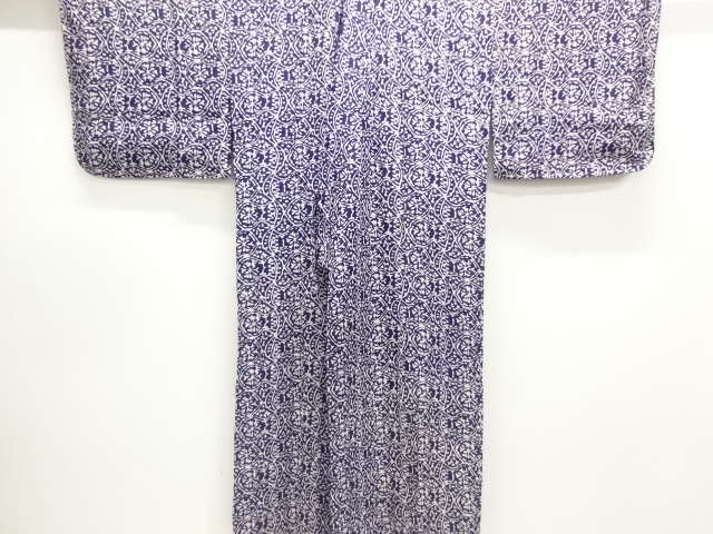 JAPANESE KIMONO / ANTIQUE DOCHUGI COAT / SILK / KINSHA / ABSTRACT FLOWER